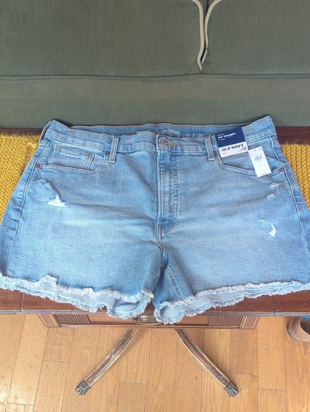 Old Navy Light Blue Distressed Denim Cutoff Shorts